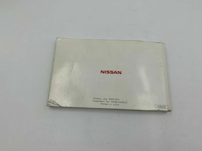 2004 Nissan Maxima Owners Manual OEM D02B25088