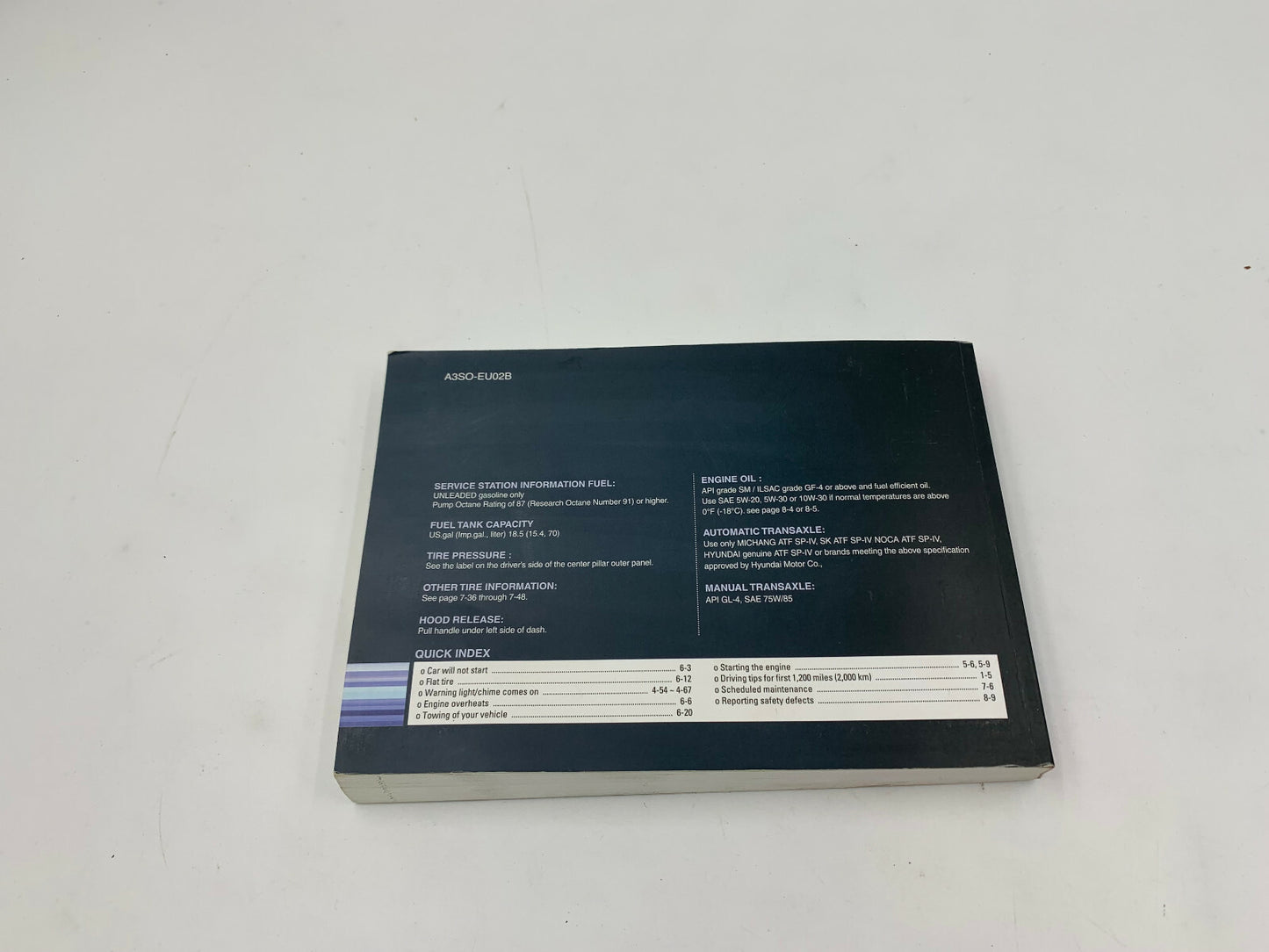 2011 Hyundai Sonata Owners Manual OEM B02B44060