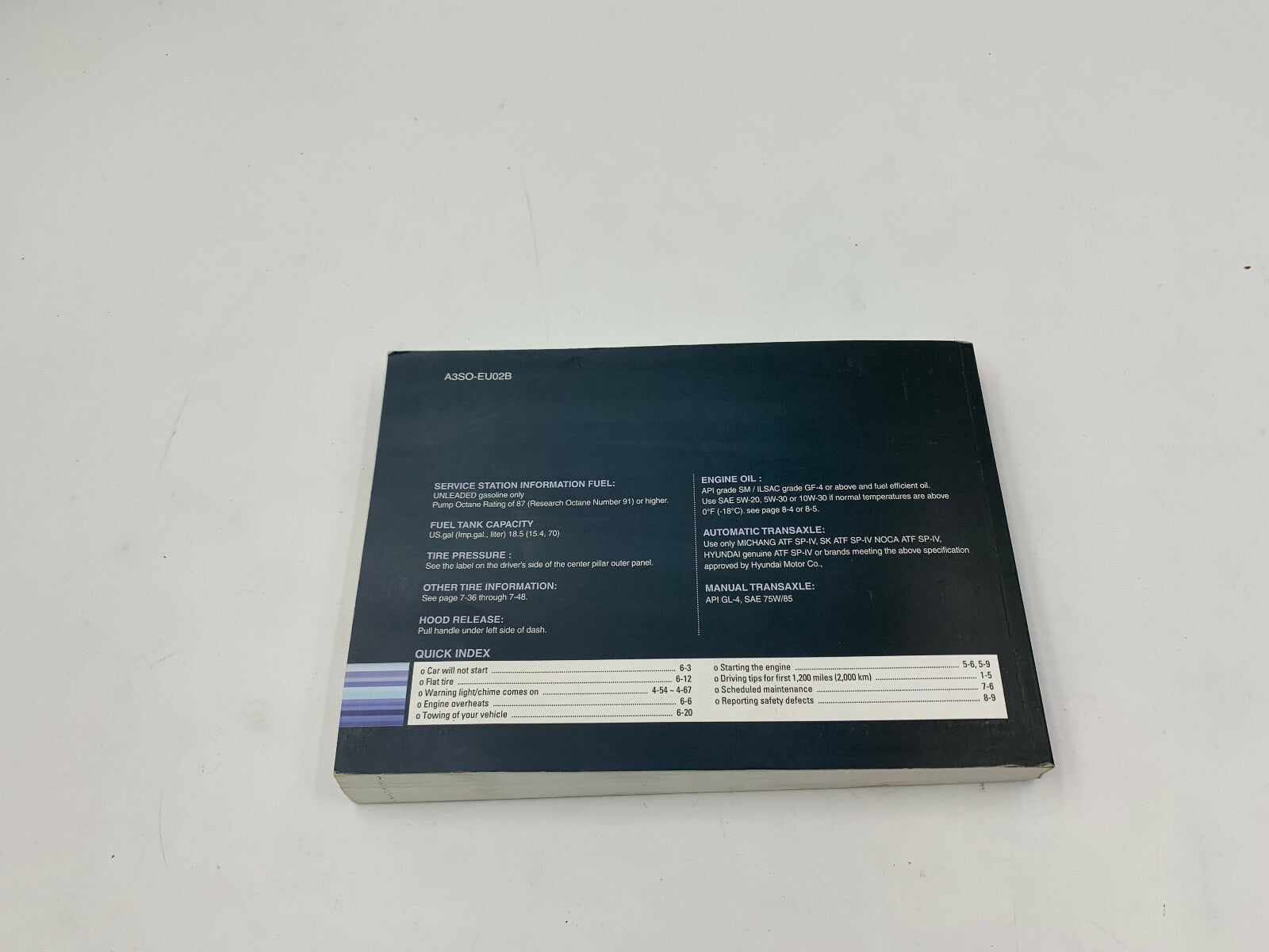 2011 Hyundai Sonata Owners Manual OEM B02B44060