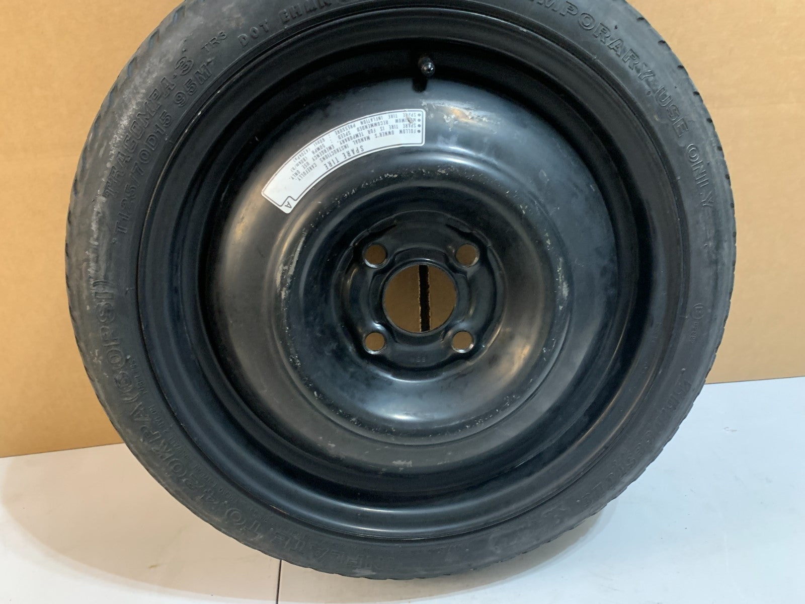 2010-2015 Honda Fit Insight 15" Spare Tire Compact Donut T125/70D15 4 lug