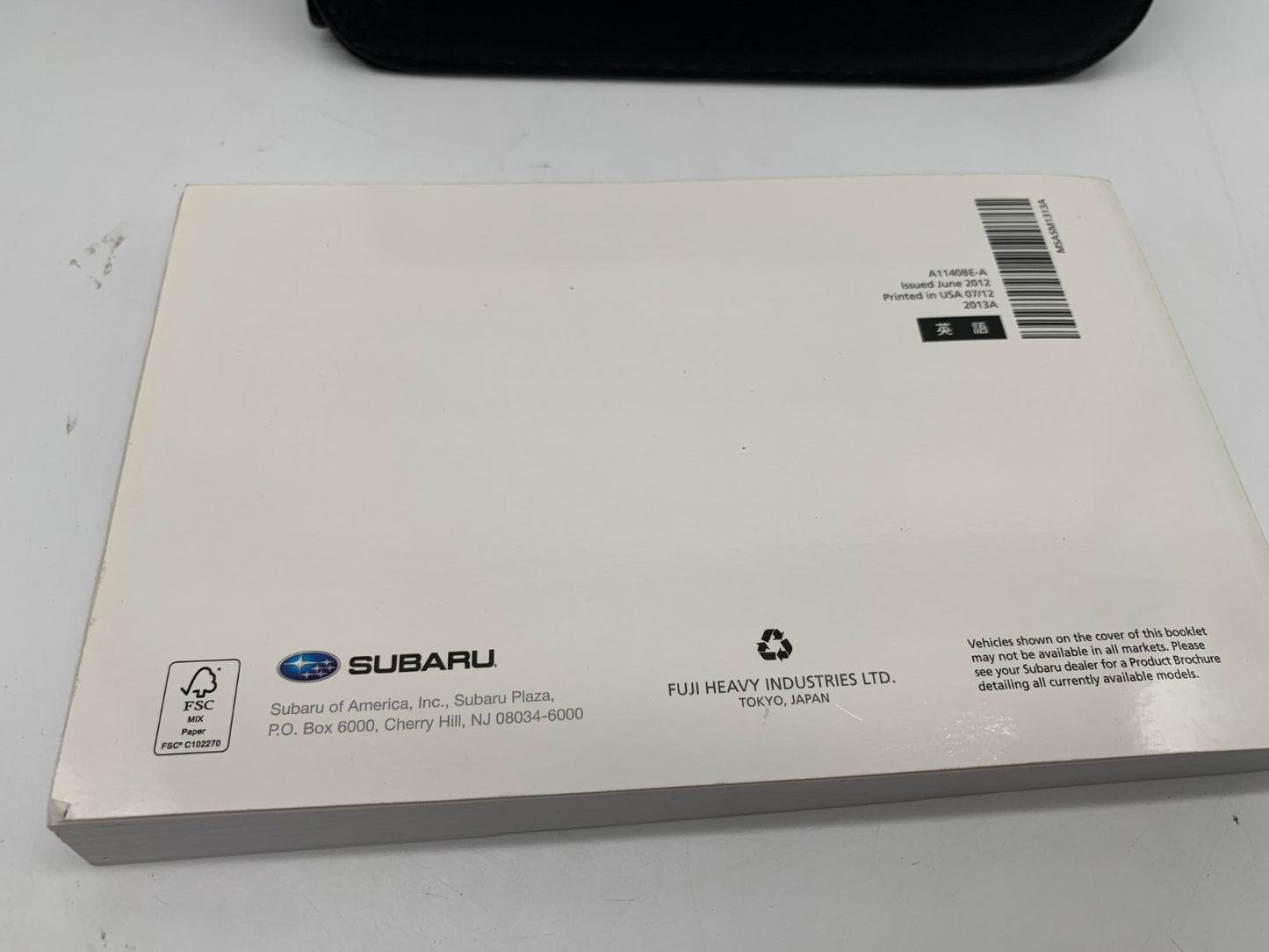 2013 Subaru Impreza Owners Manual Set with Case OEM A02B54013