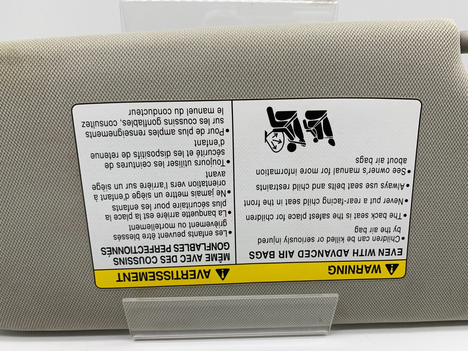2014-2023 Infiniti Q50 Passenger Sun Visor Gray Illuminated OEM B04B21005
