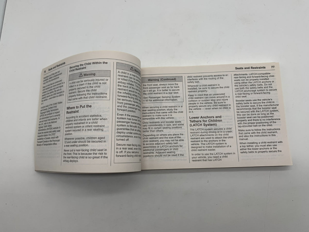 2016 Chevrolet Cruze Owners Manual OEM A02B43009