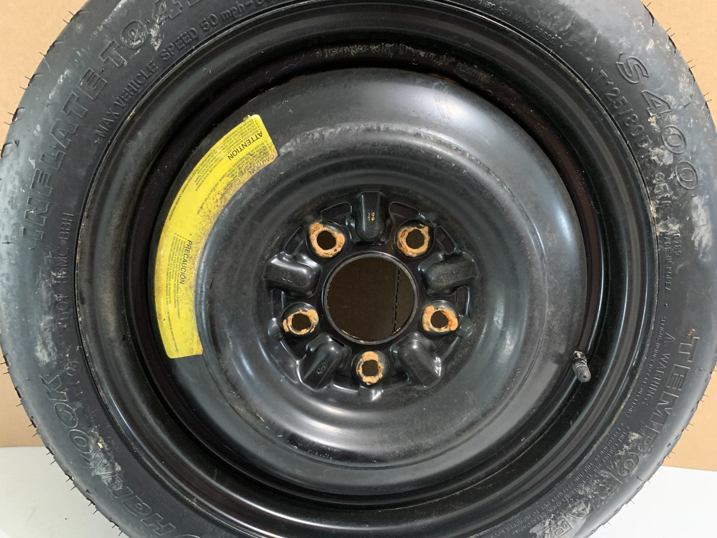 2013-2020 Hyundai Elantra 15" Spare Tire Compact Donut T125/80D15 Emergency
