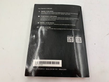 2016 Mercedes-Benz C Class Owners Manual Set with Case OEM B02B22043