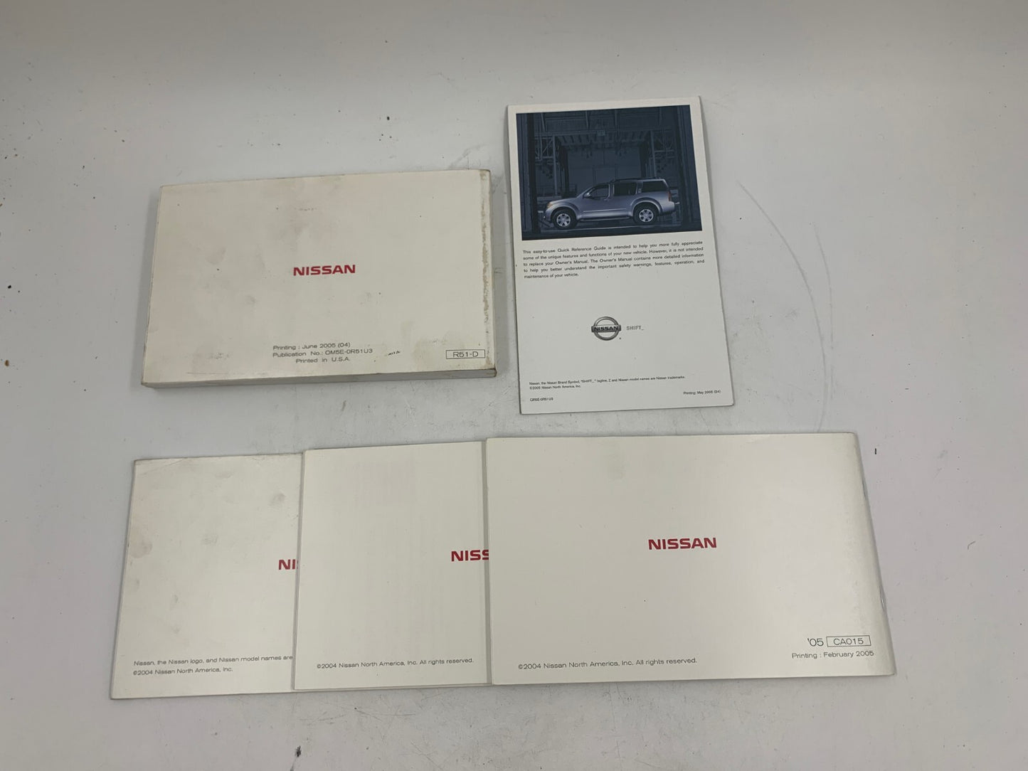 2005 Nissan Pathfinder Owners Manual Set OEM C01B26012