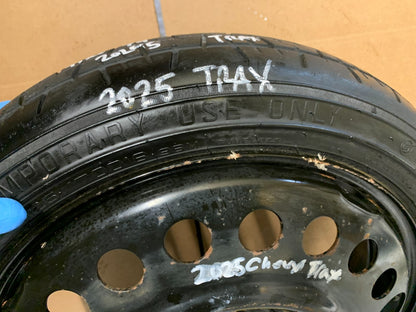2024-2025 Chevrolet Trax 16" Spare Tire Wheel Compact Donut T125/70D16 96M