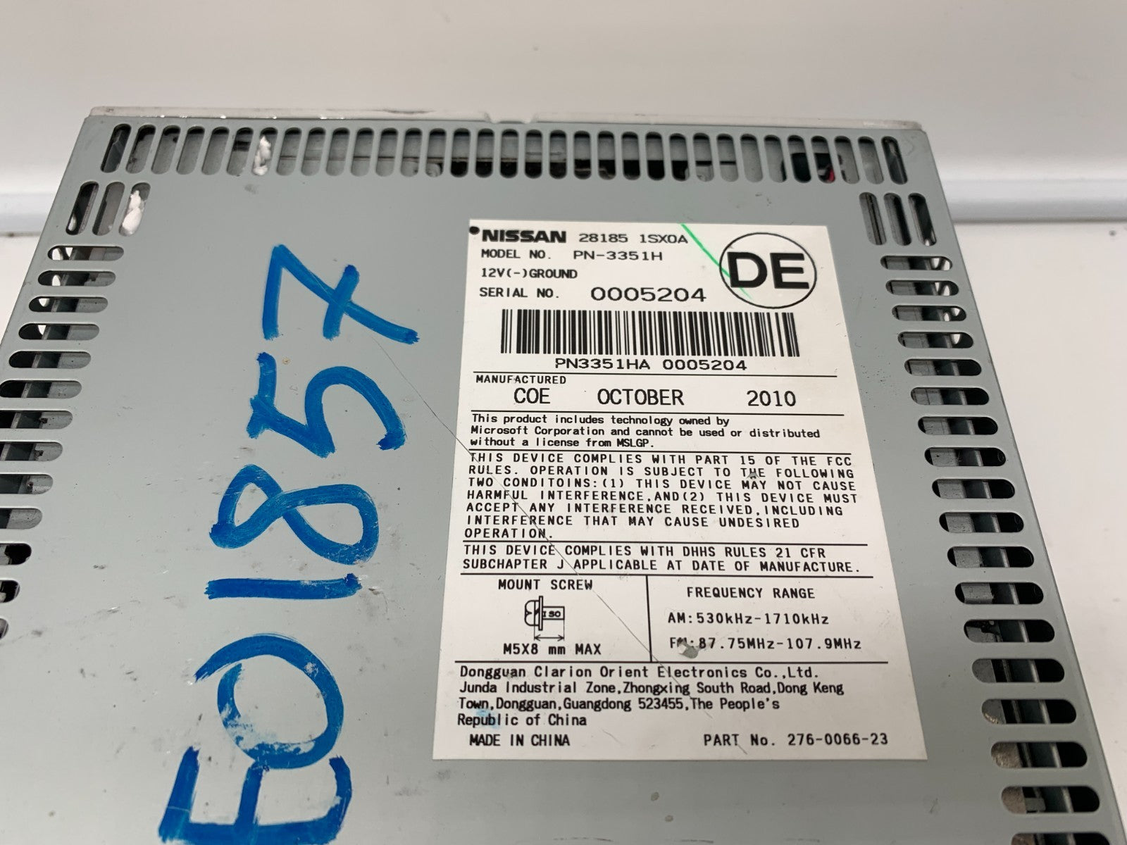 2011-2014 Nissan Murano AM FM CD Player Radio Receiver OEM C02B25026