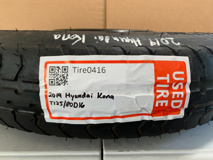2019-2023 Hyundai Kona 16" Spare Tire Wheel Compact Donut T125/80D16