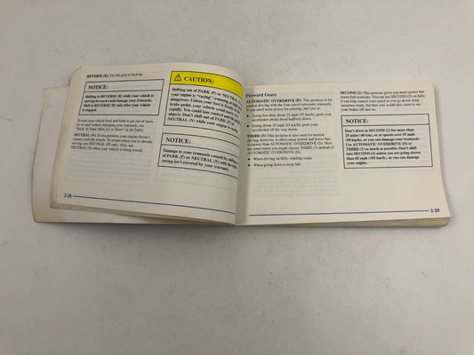 2002 Chevrolet Cavalier Owners Manual OEM D03B52023