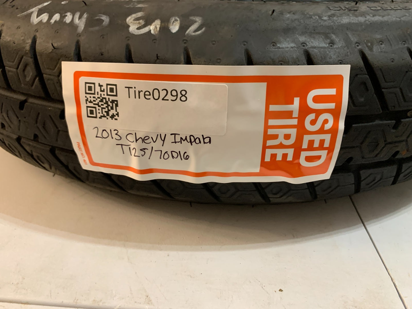 2010-2016 Chevy Impala Lacrosse 16" Spare Tire Compact Donut Wheel T125/70D16