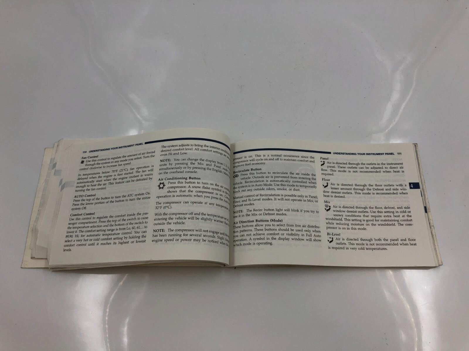 2000 Dodge Intrepid Owners Manual OEM D01B46086