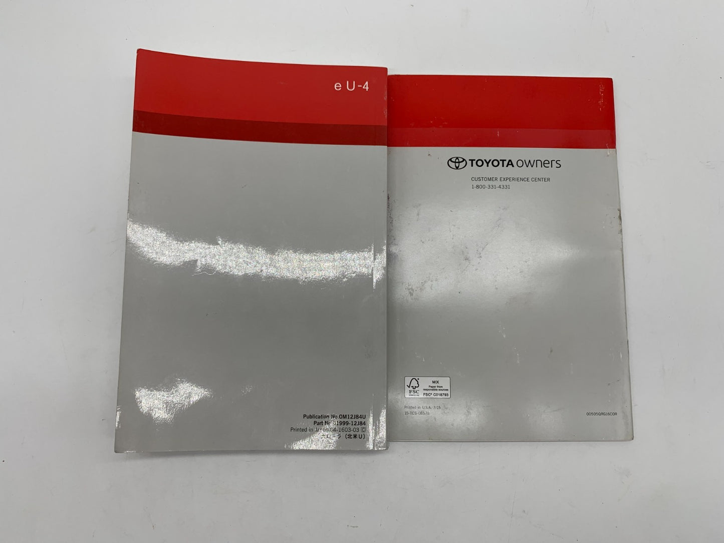 2016 Toyota Corolla Owners Manual Set OEM D01B66014