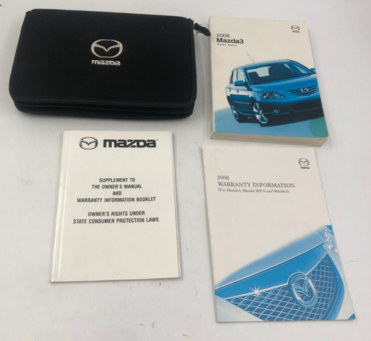 2006 Mazda 3 Owners Manual Set with Case OEM A02B35004