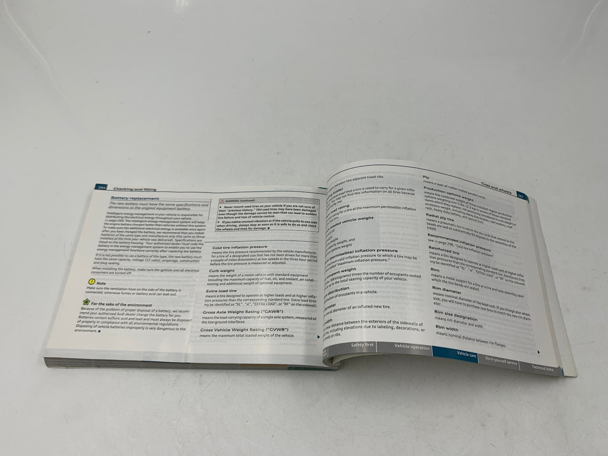 2013 Audi A6 Owners Manual OEM A02B07022