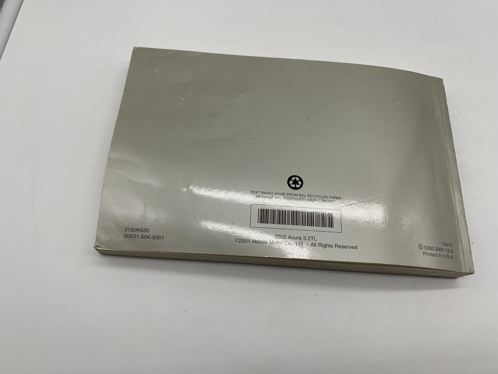 2002 Acura TL Owners Manual OEM C01B35004