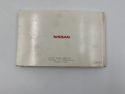 2006 Nissan Altima Owners Manual Set with Case OEM C02B40025