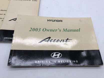 2003 Hyundai Accent Owners Manual Set OEM D02B03009