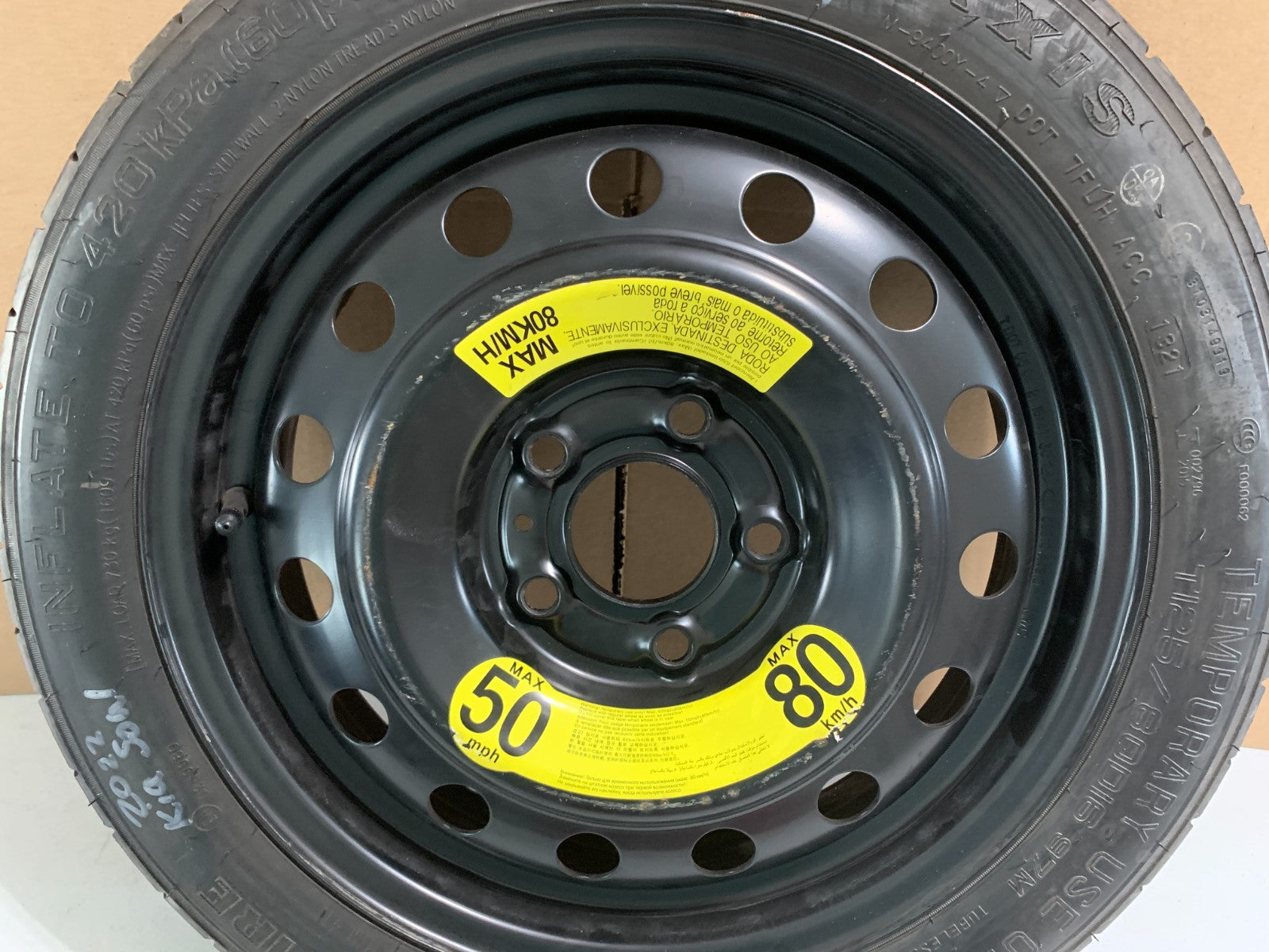 2014-2025 Kia Soul Spare Tire 16" Compact Donut T125/80D16