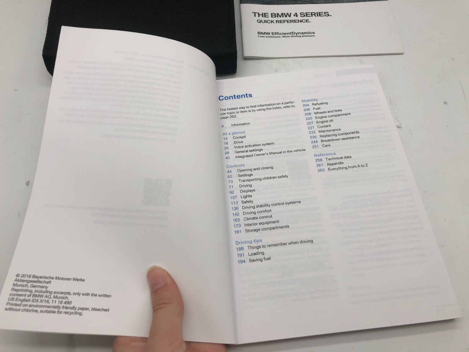 2016 BMW 4 Series Sedan Owners Manual Set with Case OEM B03B44003