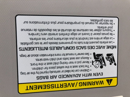 2018-2021 Hyundai Kona Passenger Sun Visor Gray OEM C03B46002