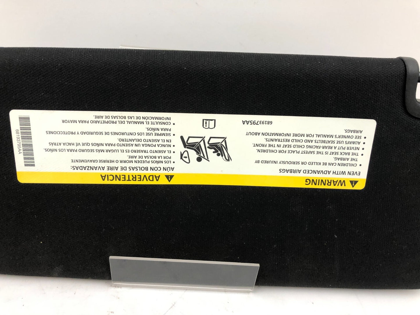 2015 Chrysler 200 Sedan Passenger Sun Visor Black OEM B02B35008