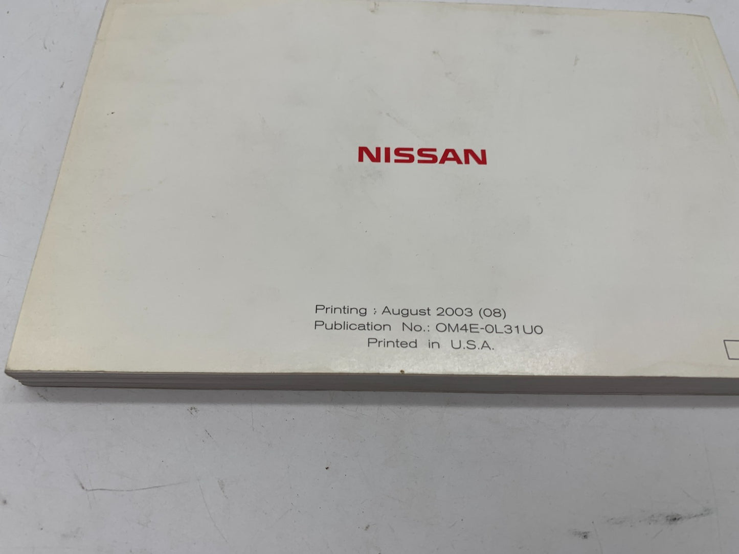 2004 Nissan Altima Owners Manual OEM A01B08060