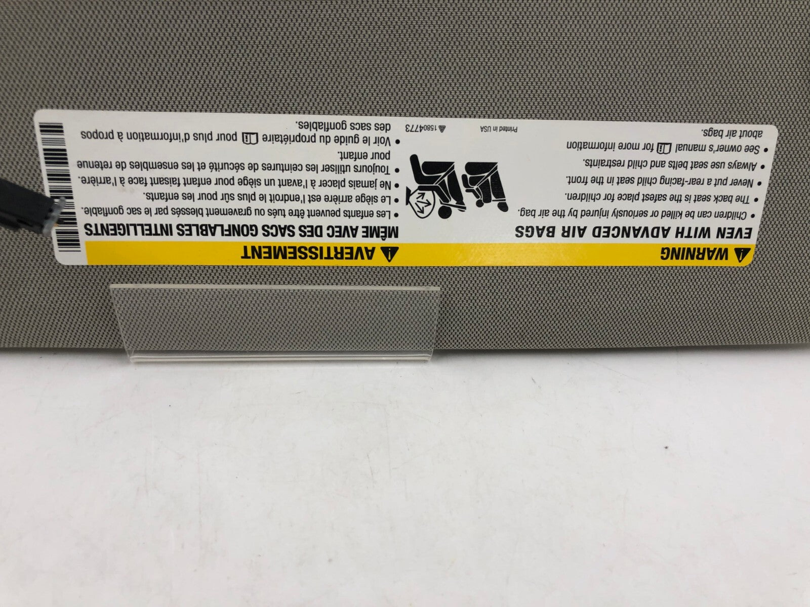 2013-2016 Chevrolet Malibu Passenger Sun Visor Gray Illuminated OEM C02B37054