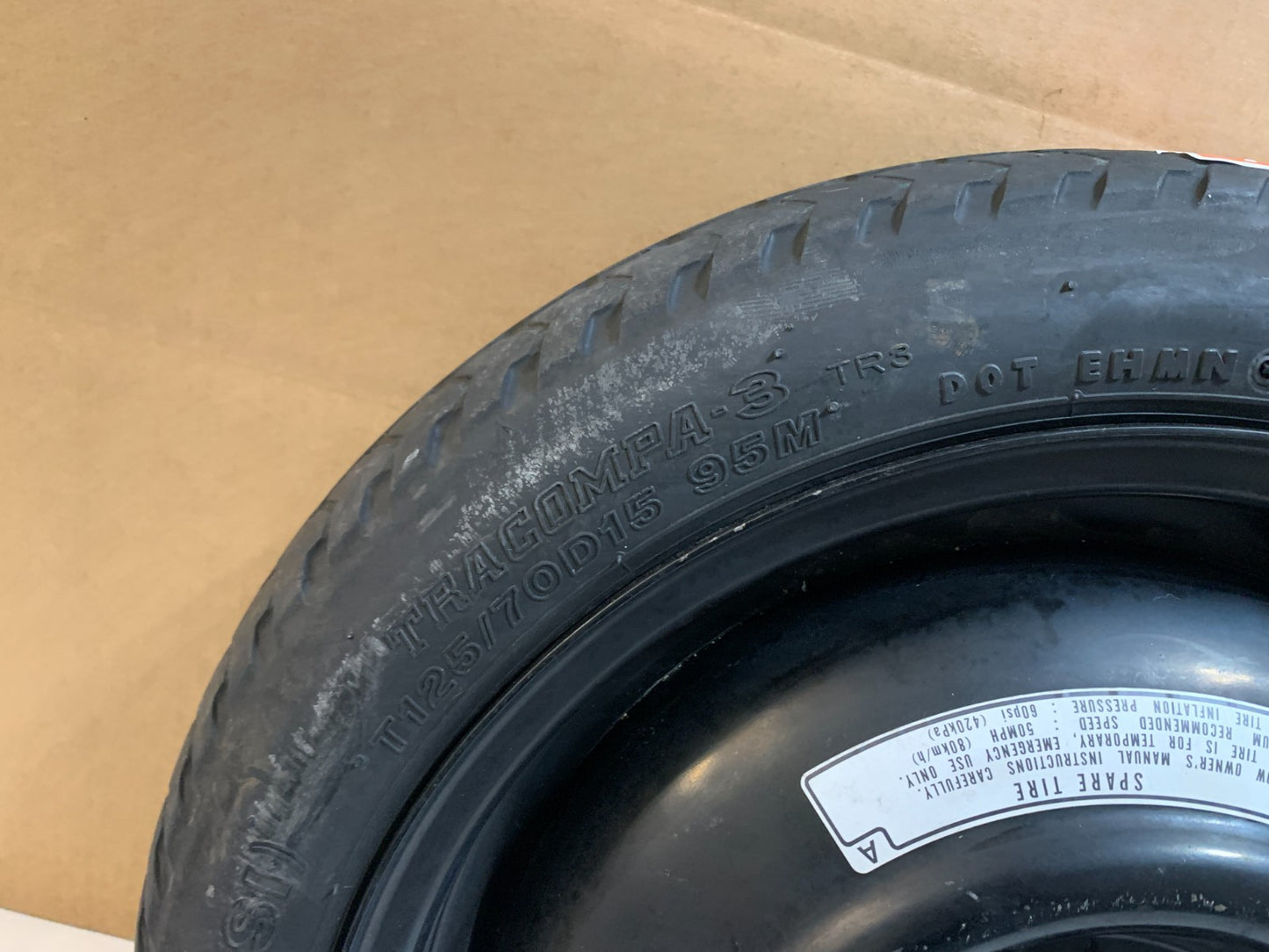 2010-2015 Honda Fit Insight 15" Spare Tire Compact Donut T125/70D15 4 lug