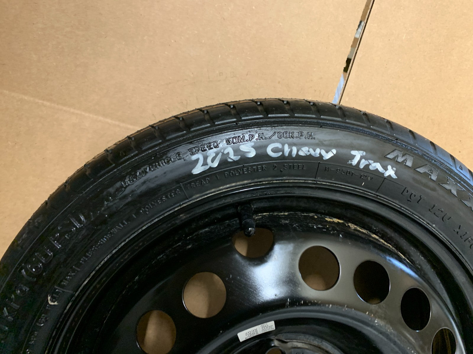 2024-2025 Chevrolet Trax 16" Spare Tire Wheel Compact Donut T125/70R16 96M