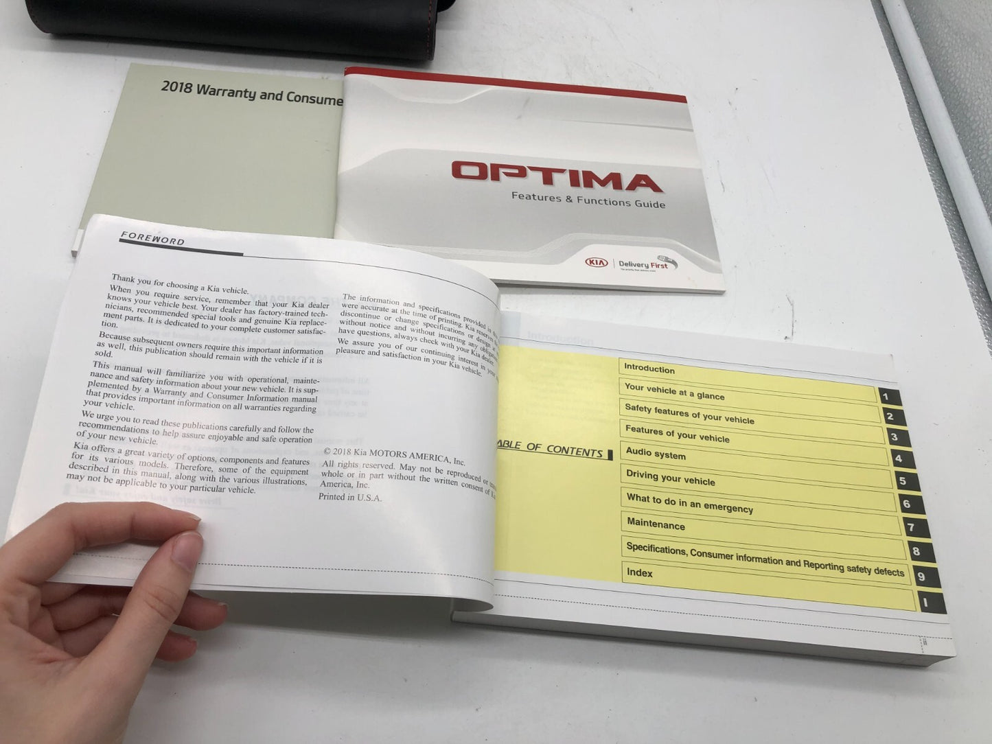 2018 Kia Optima Owners Manual Set with Case OEM E03B39068