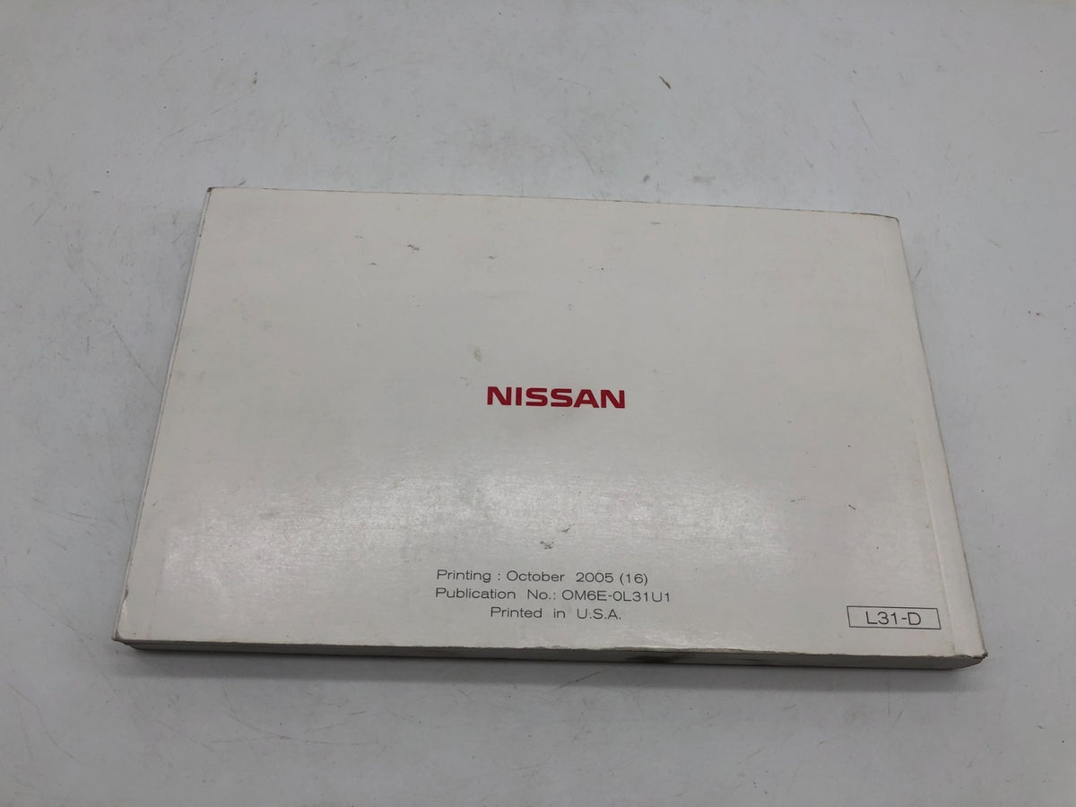 2006 Nissan Altima Owners Manual OEM R01B20006