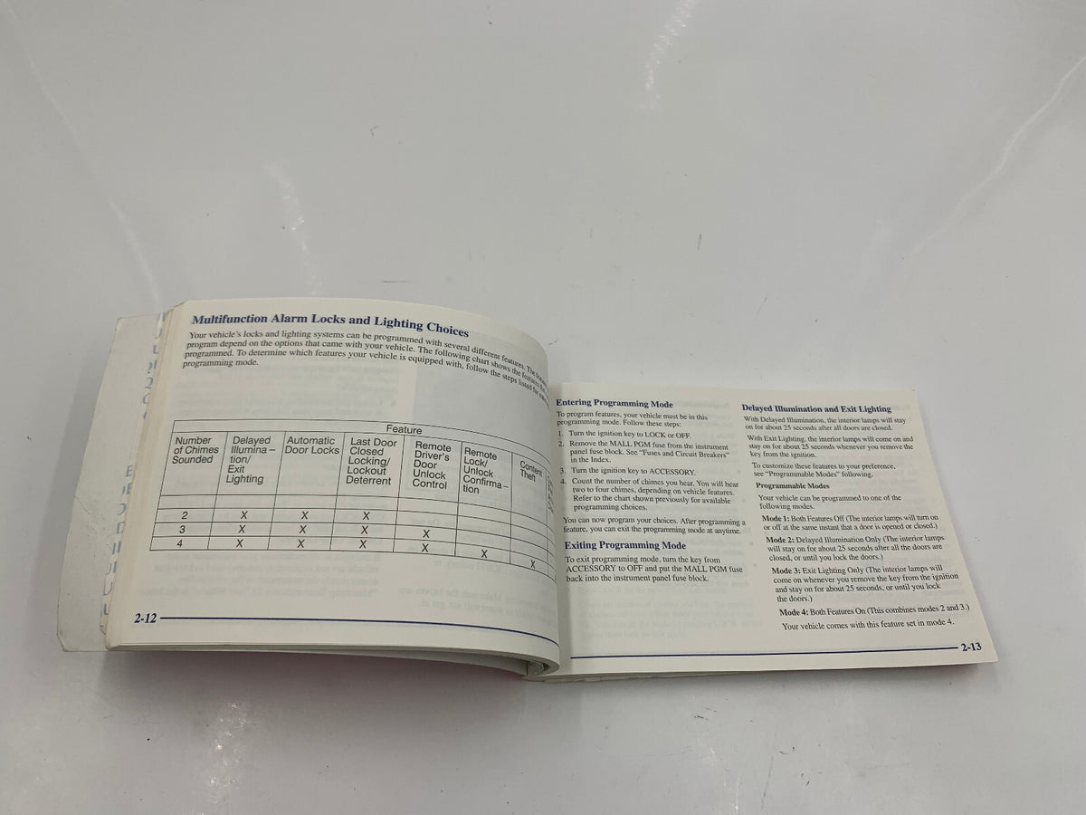 1999 Pontiac Grand Prix Owners Manual OEM B02B44057