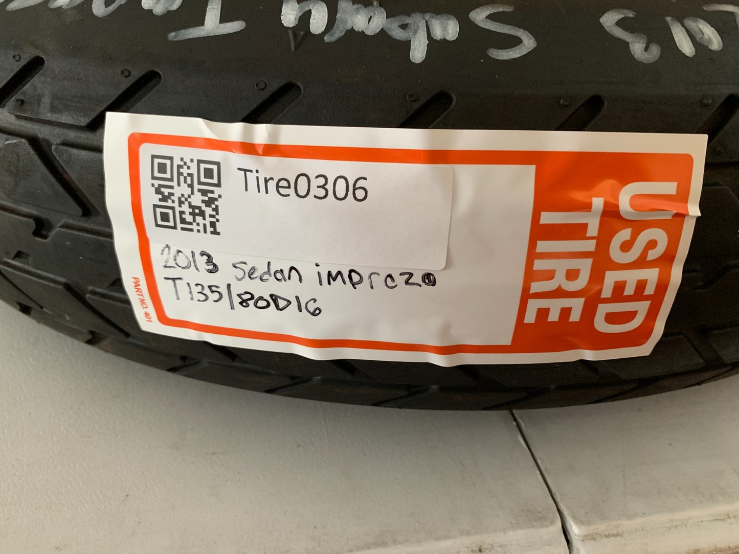 2012-2016 Subaru Impreza 16" Spare Tire Wheel Compact Donut T135/80D16