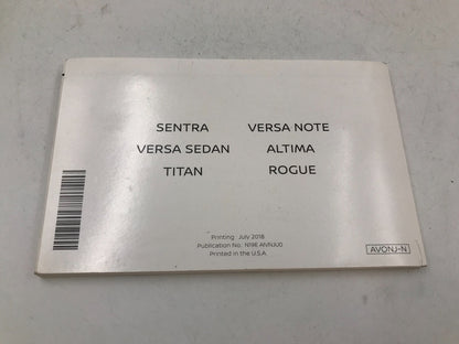 2019 Nissan Versa Sedan Owners Manual Set with Case OEM D04B06025