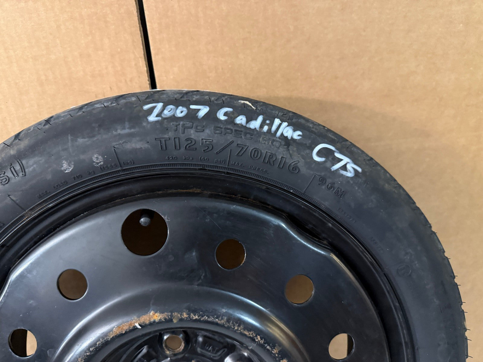 2003-2007 Cadillac CTS Spare Tire 16" Compact Donut with Jack Kit T125/70R16 OEM