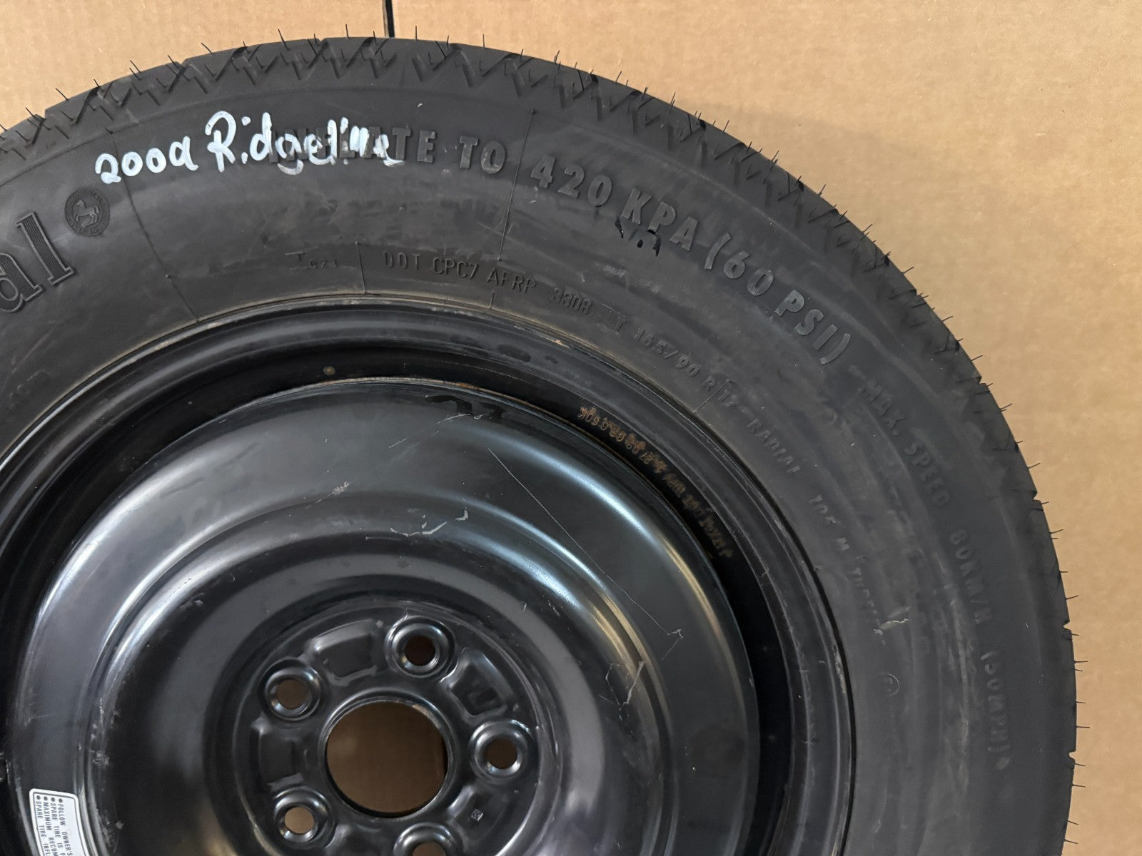 2006-2014 2017-2025 Honda Ridgeline  17" Spare Tire Wheel Compac Donut T16590R17