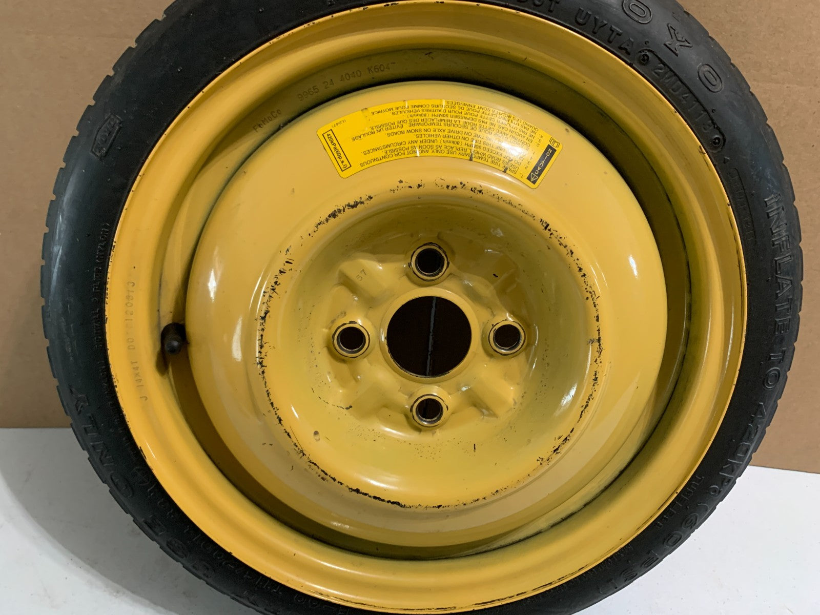 2011-2014 Mazda 2 Mazda2 14" Spare Tire Compact Donut T115/70D14
