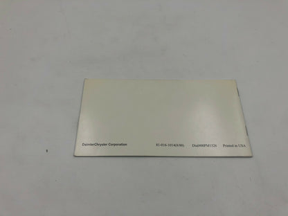 2001 Dodge Neon Owners Manual Set with Case OEM C03B67011