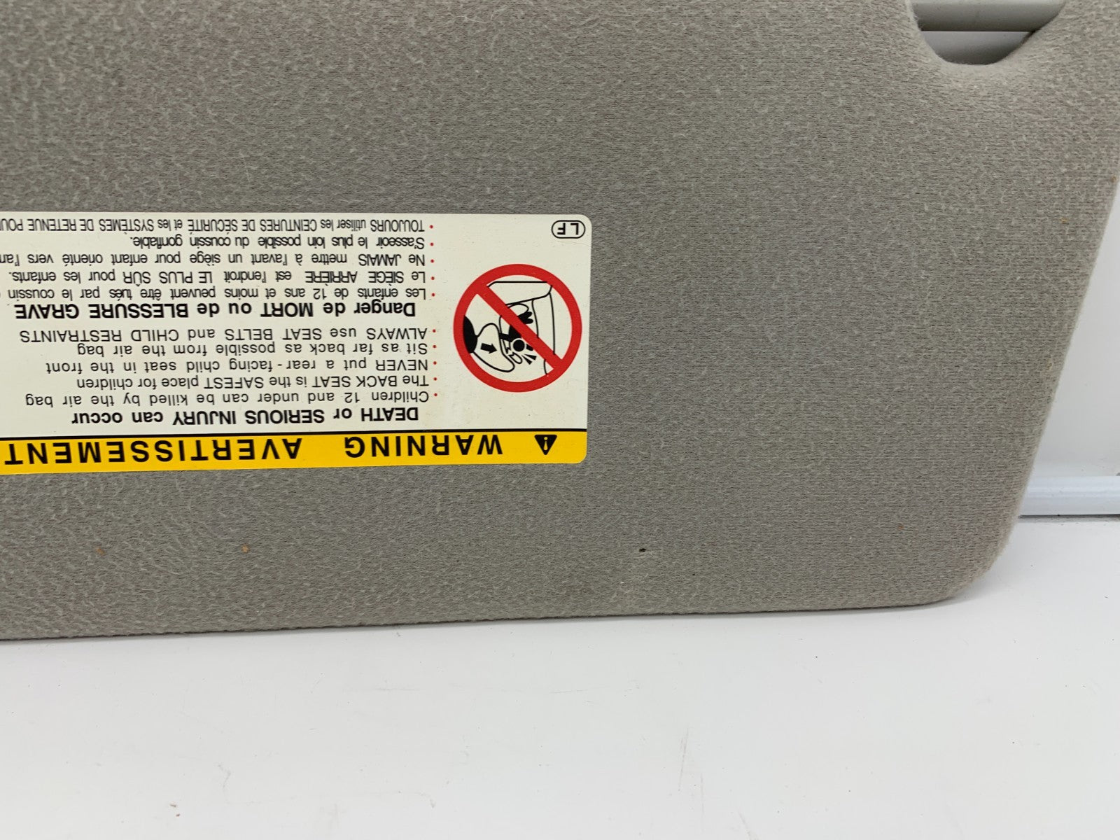 2002-2004 Toyota Camry Passenger Sun Visor Gray OEM