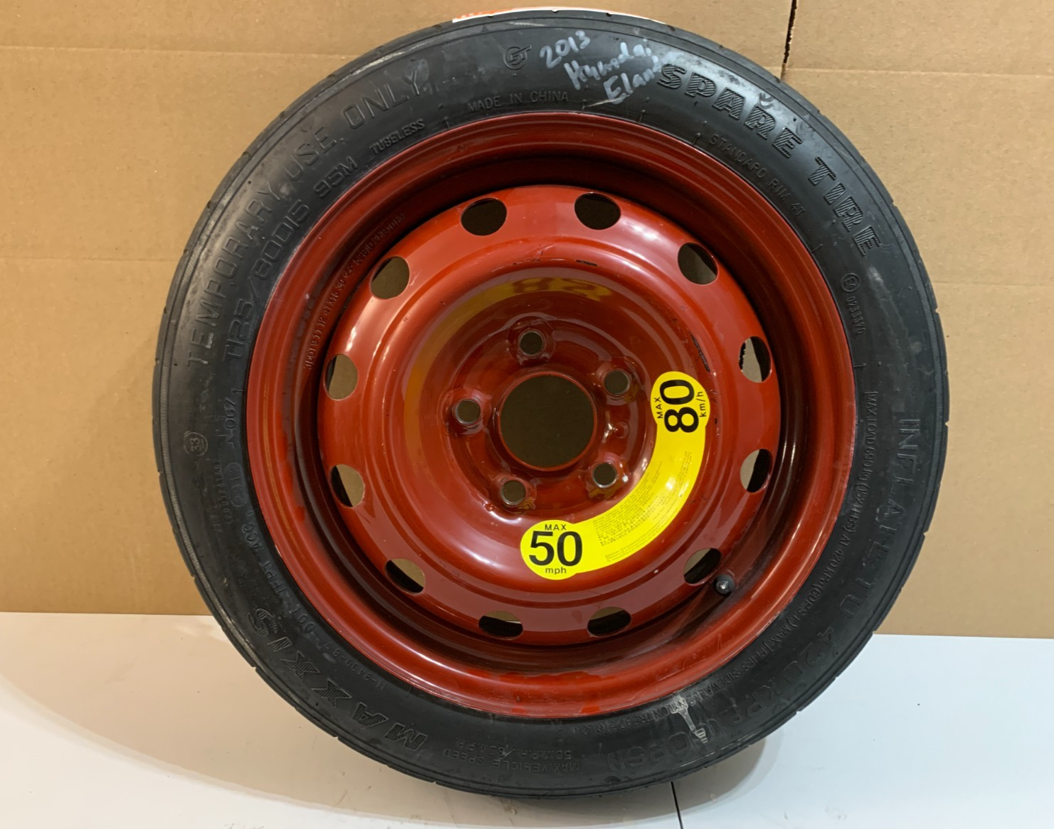 2013-2020 Hyundai Elantra 15" Spare Tire Compact Donut T125/80D15