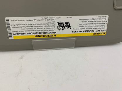 2011-2016 Chevrolet Cruze Passenger Sun Visor Gray OEM B04B37044
