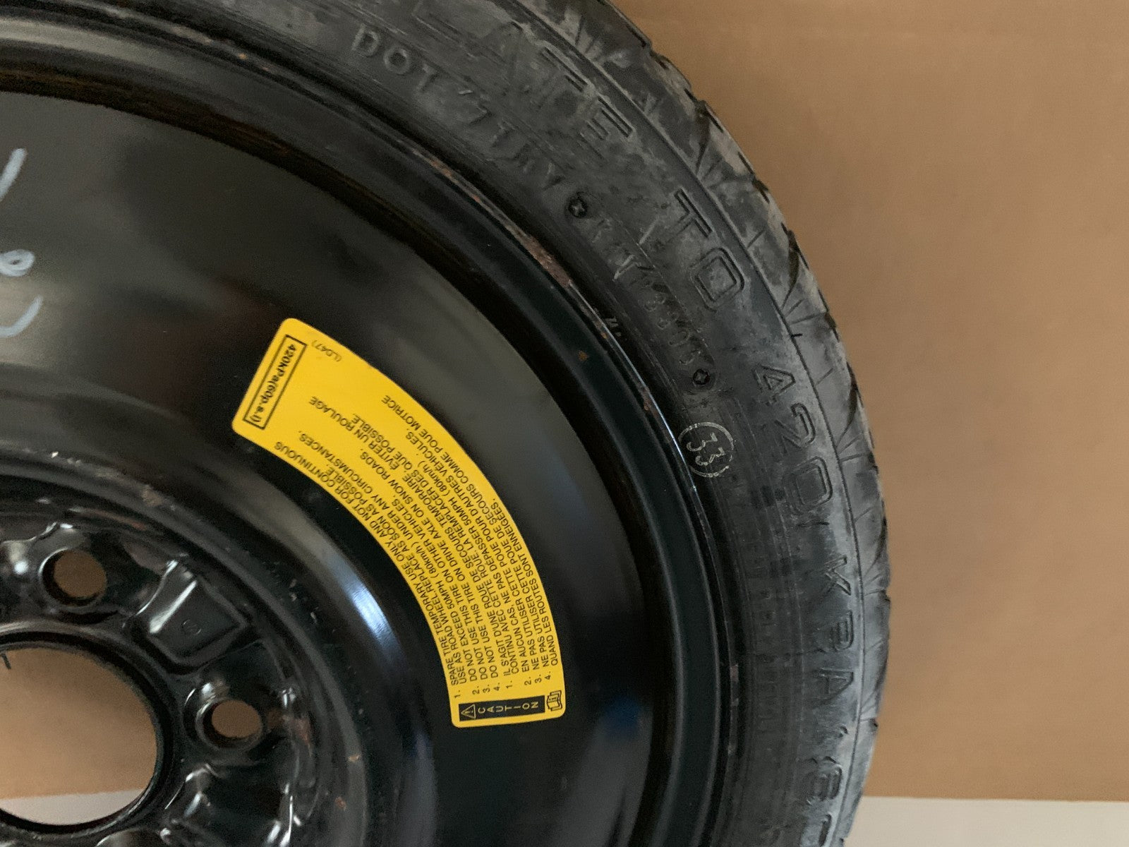 2004-2013 Mazda 3 Mazda3 16" Spare Tire Compact Donut T125/70D16