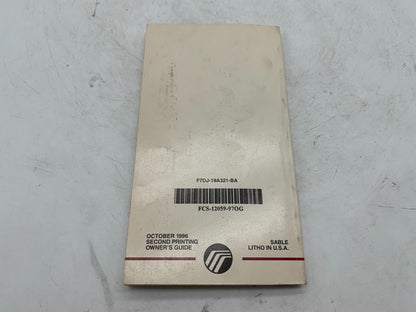 1996 Mercury Sable Owners Manual OEM B01B20099