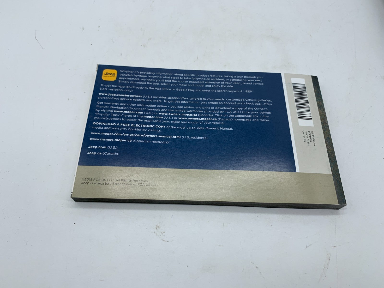 2016 Jeep Compass Owners Manual Set with Case OEM D01B56004