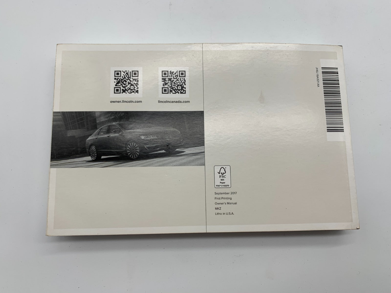 2018 Lincoln MKZ Owners Manual Set with Case OEM C03B44001