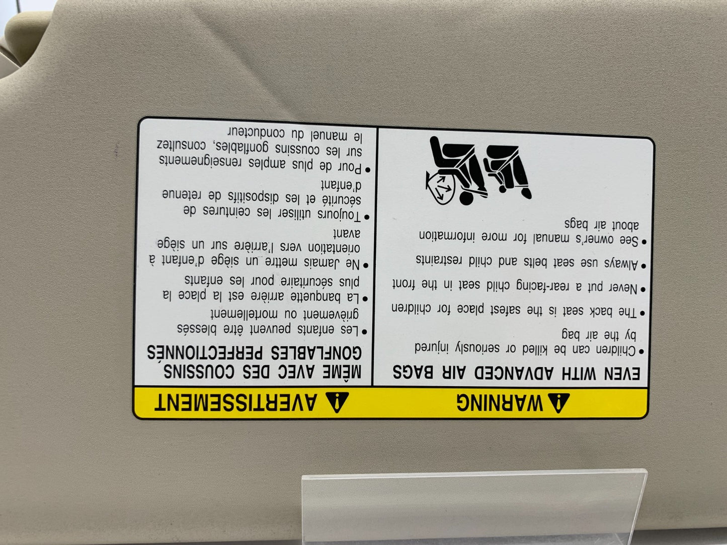 2008-2010 Nissan Rogue Passenger Sun Visor Beige OEM B04B43004