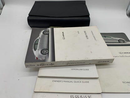 2008 Lexus IS350 IS250 Owners Manual Set with Case OEM C03B69019