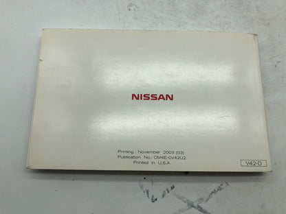 2004 Nissan Quest Owners Manual Set with Case OEM A04B45038