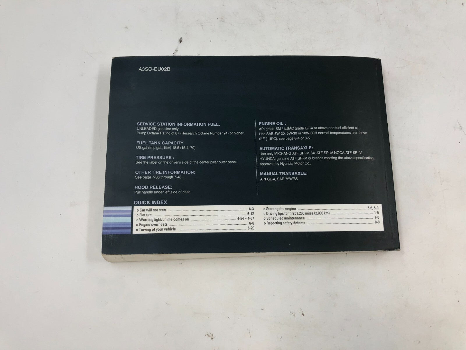 2011 Hyundai Sonata Owners Manual OEM B02B44060